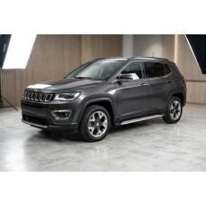 Бокові пороги Shining V1 (2 шт., Алюміній) для Jeep Compass 2016- рр