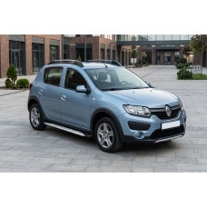 Боковые Подножки Shining V1 (2 шт., Алюминий) для Renault Sandero 2013-2022 гг