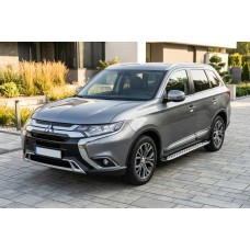 Бокові пороги Shining V1 (2 шт., Алюміній) для Mitsubishi Outlander 2012-2021 рр