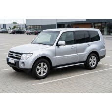 Бокові пороги Shining V1 (2 шт., Алюміній) для Mitsubishi Pajero Wagon IV 2006-2021 рр