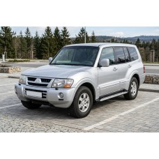 Боковые Подножки Shining V1 (2 шт., Алюминий) для Mitsubishi Pajero Wagon III 1999-2006 гг