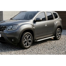 Бокові пороги Shining V1 (2 шт., Алюміній) для Renault Duster 2018-2024 рр