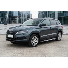 Бокові пороги Shining V1 (2 шт., Алюміній) для Skoda Karoq 2018- рр