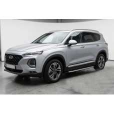 Боковые Подножки Shining V1 (2 шт., Алюминий) для Hyundai Santa Fe 4 2018-2023 гг