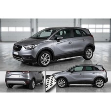Боковые Подножки Shining V1 (2 шт., Алюминий) для Opel Crossland X 2017-2024 гг