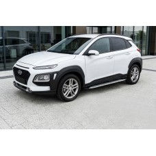 Бокові пороги Shining V1 (2 шт., Алюміній) для Hyundai Kona 2017-2023 рр