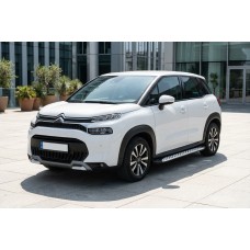 Боковые Подножки Shining V1 (2 шт., Алюминий) для Citroen C-3 Aircross 2017-2024 гг