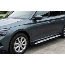 Бокові пороги Shining V1 (2 шт., Алюміній) для Skoda Kamiq 2019- рр