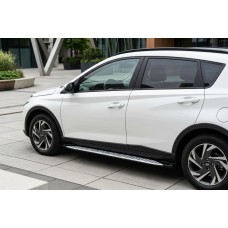 Бокові пороги Shining V1 (2 шт., Алюміній) для Hyundai Bayon 2021- рр
