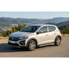 Бокові пороги Shining V1 (2 шт., Алюміній) для Dacia Sandero 2021- рр