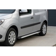 Бокові пороги Shining V1 (коротка база) (2 шт., Алюміній) для Renault Kangoo 2008-2020 рр
