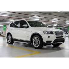 Бокові пороги Shining V1 (2 шт., Алюміній) для BMW X3 F25 2011-2018 рр