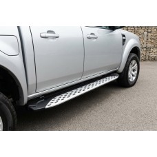 Бокові пороги Shining V1 (2 шт., Алюміній) для Mazda BT-50 2007-2012 рр