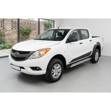 Бокові пороги Shining V1 (2 шт., Алюміній) для Mazda BT-50 2012- рр