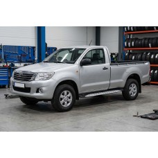Боковые Подножки Shining V1 (2 шт., Алюминий) для Toyota Hilux 2006-2015 гг