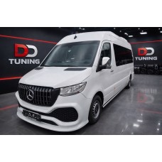 Передний бампер с решеткой ABS (грунтованный под покраску) для Mercedes Sprinter W907/W910 2018- гг