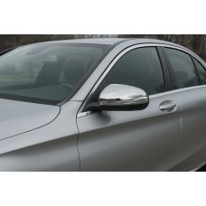 Накладки на дзеркала (2 шт, нерж.) для Mercedes C-сlass W205 2014-2021 рр