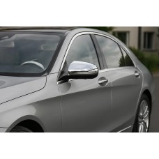 Накладки на Зеркала (2 шт, Нержавейка) для Mercedes S-сlass W222 2013-2020 гг