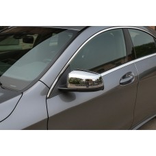 Накладки на дзеркала (2 шт, нерж.) для Mercedes CLA C117 2013-2019 рр