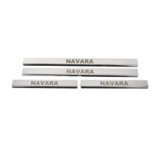 Накладки на пороги (4 шт, нерж) для Nissan Navara 2006-2015 рр