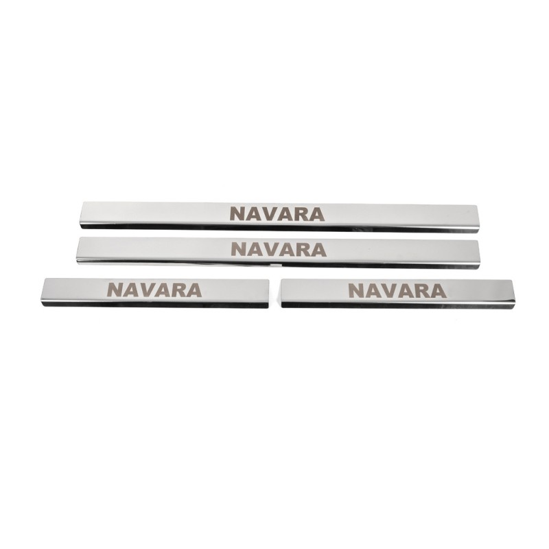 Накладки на пороги (4 шт, нерж) для Nissan Navara 2006-2015 рр
