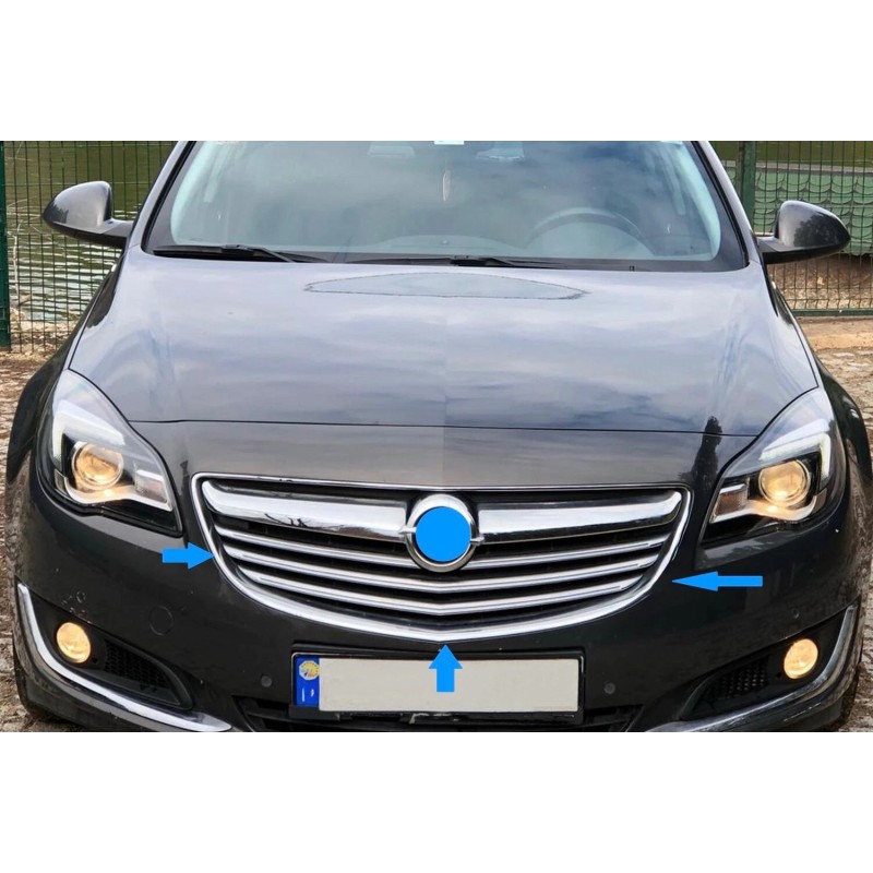 Накладки на решітку (2014-2017, нерж) для Opel Insignia рр Накладки на решітку (2014-2017, нерж) для Opel Insignia рр