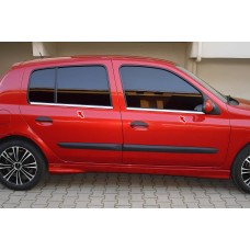 Наружняя окантовка стекол (HB, 4 шт, нерж) для Renault Clio II 1998-2005 гг