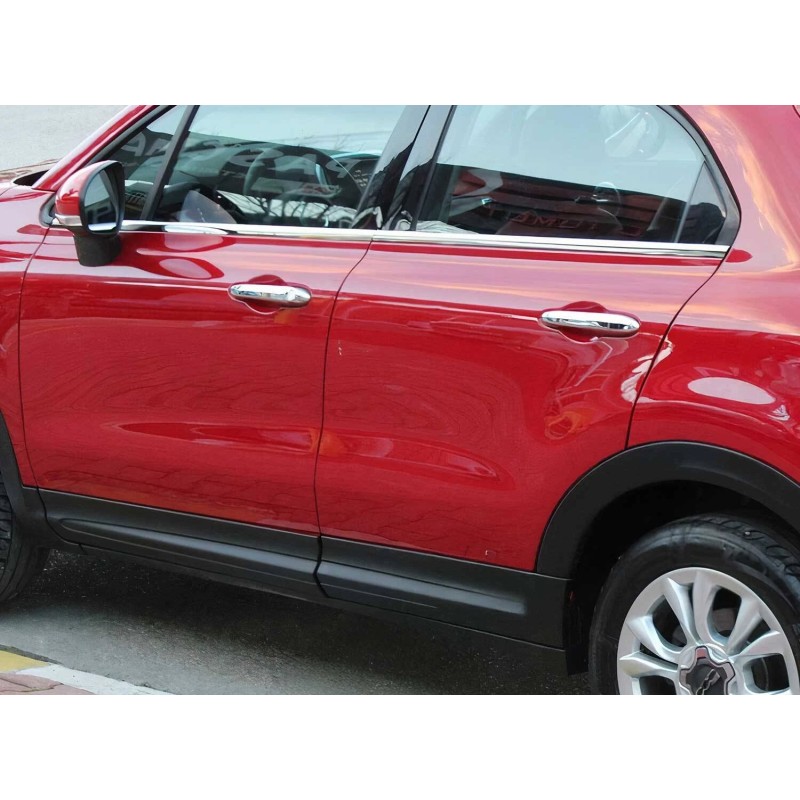 Молдинг скла (4 шт., нерж.) для Fiat 500X 2014-2024 рр Молдинг скла (4 шт., нерж.) для Fiat 500X 2014-2024 рр
