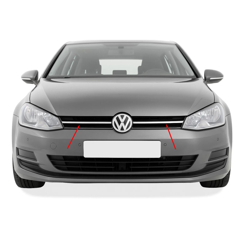 Накладки на решітку (на верх, нерж) для Volkswagen Golf 7/E-Golf 2012-2020 рр Накладки на решітку (на верх, нерж) для Volkswagen Golf 7/E-Golf 2012-2020 рр