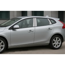Накладки на дверные стойки (нерж) для Volvo V40 2012- гг