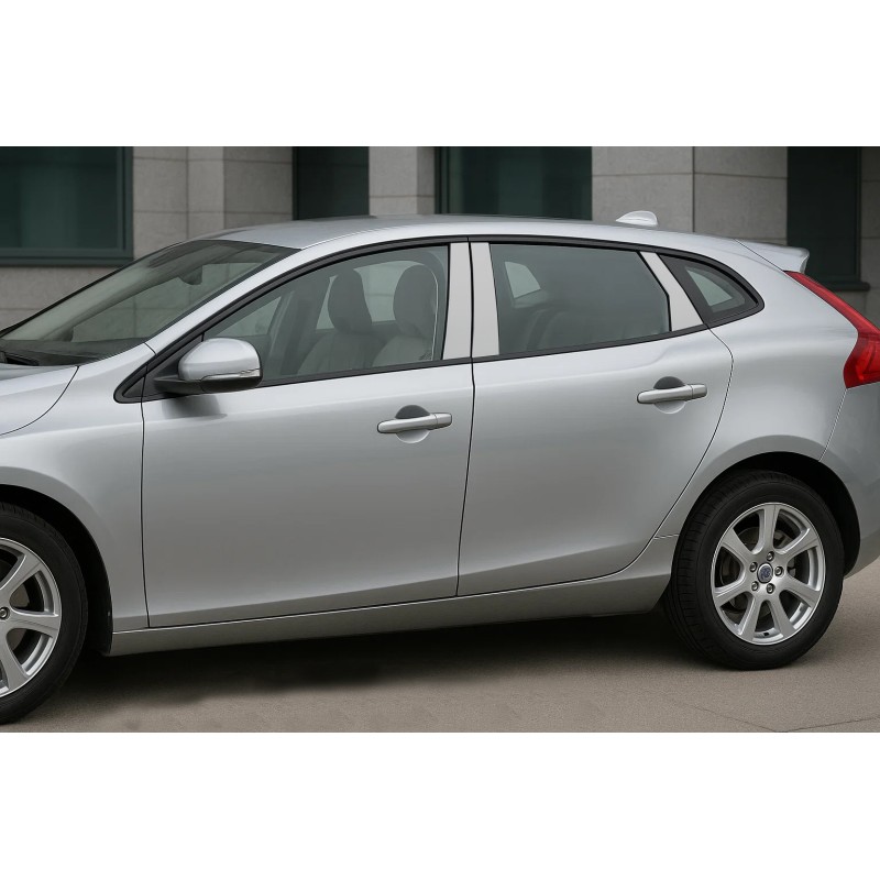 Накладки на дверні стійки (нерж) для Volvo V40 2012- рр