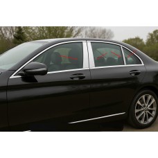 Накладки на дверні стійки (6 шт, нерж) для Mercedes C-сlass W205 2014-2021 рр