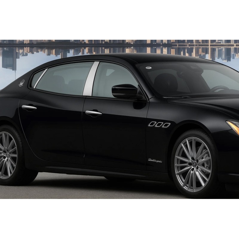 Накладки на дверні стійки (4 шт, нерж) для Maserati Quattroporte 2013-2023 рр