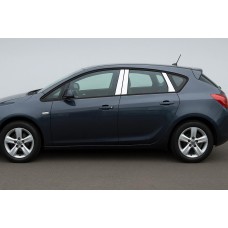 Накладки на дверні стійки (HB/SD) (6 шт, нерж) для Opel Astra J 2009-2015 рр