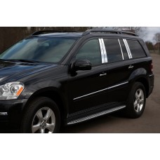 Накладки на дверні стійки (10 шт, нерж) для Mercedes GL сlass X164 2006-2012 рр