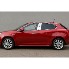 Накладки на дверні стійки (4 шт, нерж) для Alfa Romeo Giulietta 2010-2020 рр