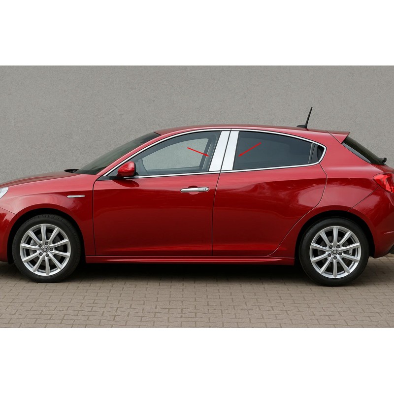 Накладки на дверні стійки (4 шт, нерж) для Alfa Romeo Giulietta 2010-2020 рр