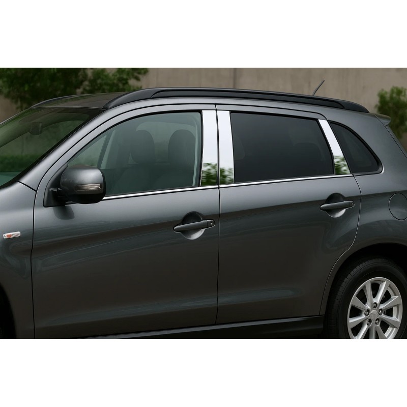 Накладки на дверні стійки (6 шт, нерж) для Mitsubishi ASX 2010-2023 рр