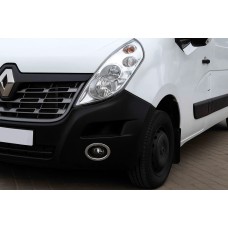 Накладки на противотуманки Carmos (2 шт., нерж.) для Renault Master 2011-2023 рр
