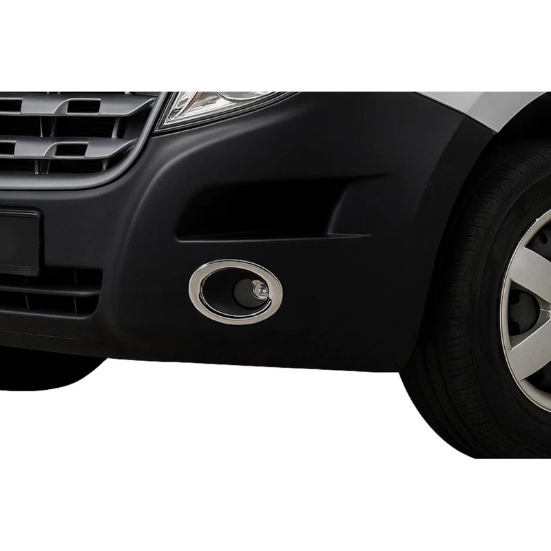 Накладки на противотуманные фары Carmos (2 шт., нержавейка) для Opel Movano 2010-2021 гг