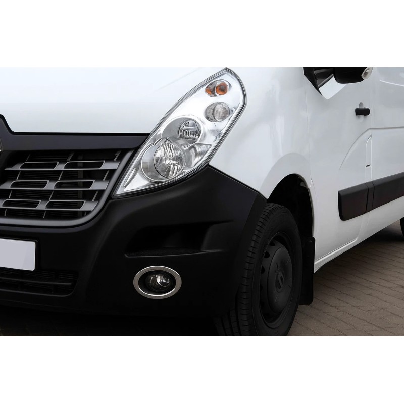 Накладки на противотуманные фары Carmos (2 шт., нержавейка) для Opel Movano 2010-2021 гг Накладки на противотуманные фары Carmos (2 шт., нержавейка) для Opel Movano 2010-2021 гг