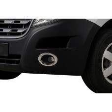 Накладки на противотуманки Carmos (2 шт., нерж.) для Nissan NV400 2010-2024 рр