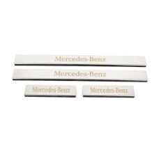 Накладки на пороги Carmos (4 шт, нерж) для Mercedes C-class W204 2007-2015рр