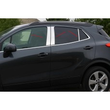 Молдинги дверних стійок (6 шт, нерж.) для Opel Mokka 2012-2021 рр