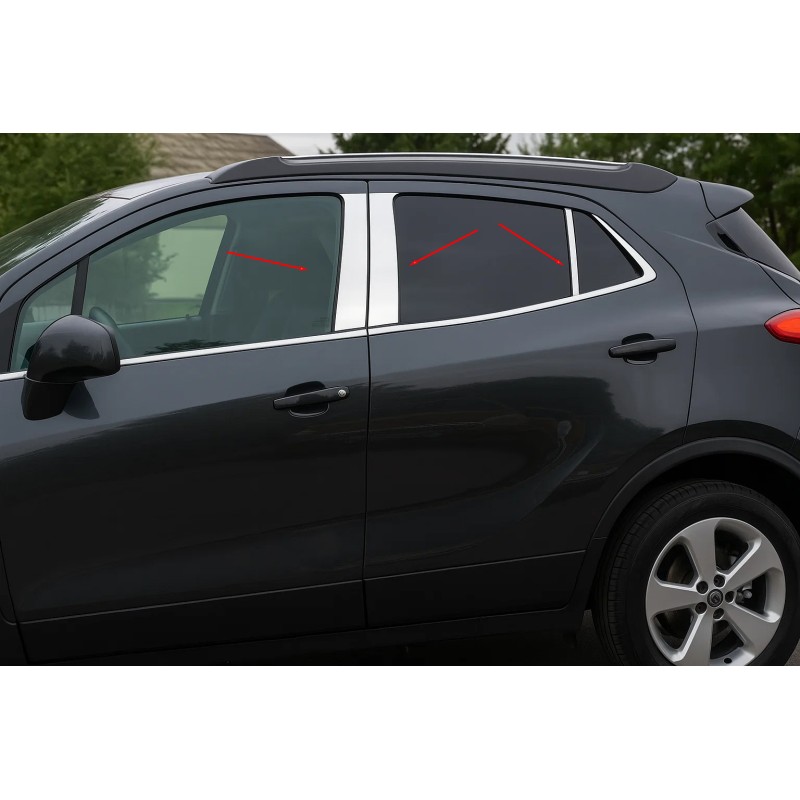 Молдинги дверних стійок (6 шт, нерж.) для Opel Mokka 2012-2021 рр