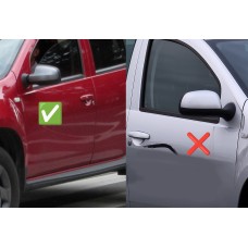 Накладки на дзеркала V-3 (2 шт, нерж) для Dacia Duster 2008-2018 рр