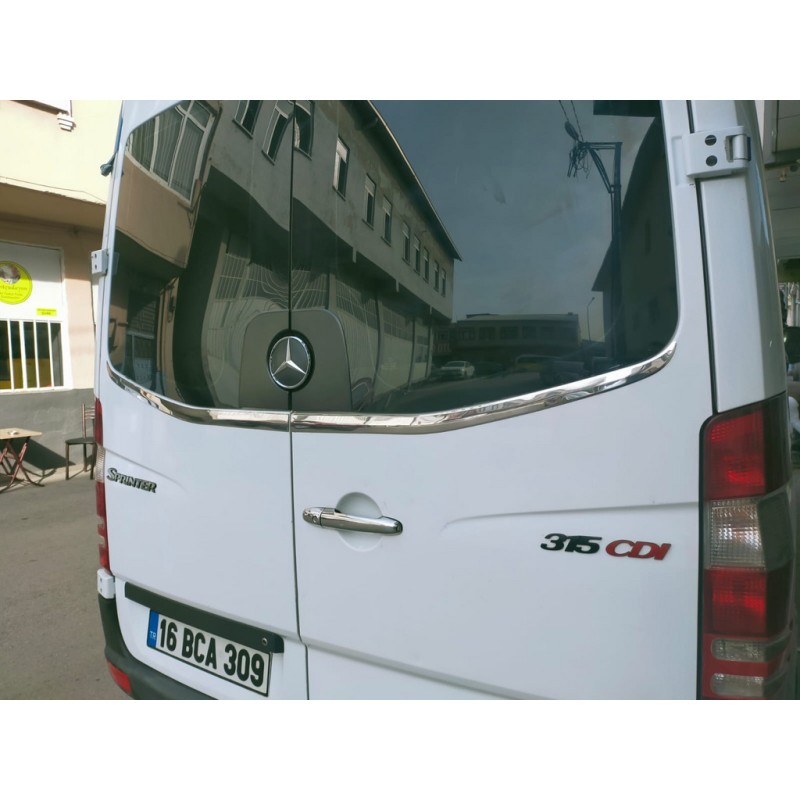Кромка заднего стекла Carmos (2 шт, нерж) для Mercedes Sprinter W906 2006-2018 гг