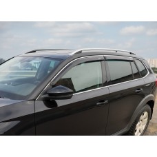 Вітровики з хромованим молдингом (2019-2023, 4 шт, Niken) для Skoda Kamiq 2019- рр