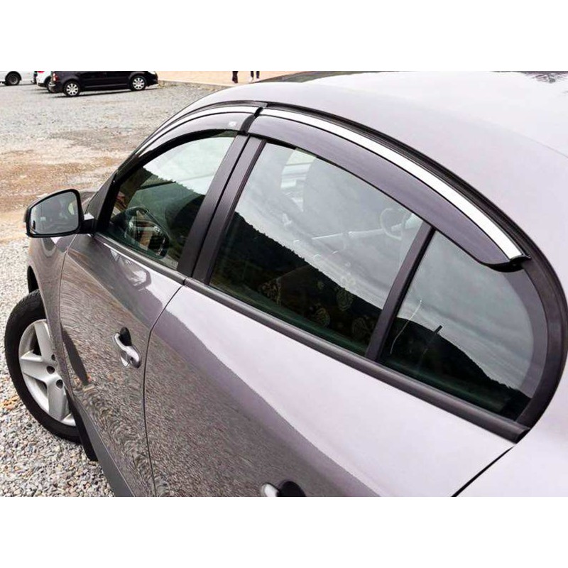 Вітровики з хромованим молдингом (4 шт, Niken) для Renault Fluence 2009-2016 рр Вітровики з хромованим молдингом (4 шт, Niken) для Renault Fluence 2009-2016 рр
