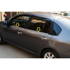 Наружняя окантовка стекол (4 шт, нерж.) для Renault Symbol 2008-2013 гг